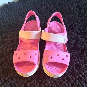 CROCS Kids Pink and Cream Sandals